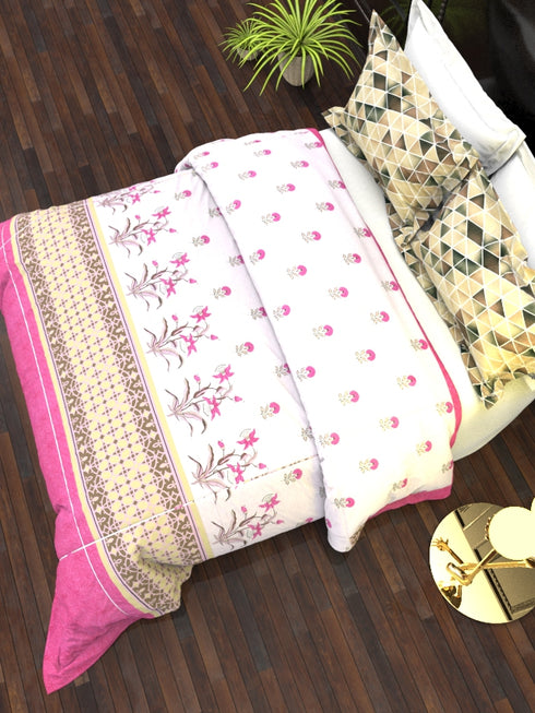 The White Moss DC London Double Bed 100% Cotton bedsheet with 2 pillow covers